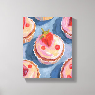 Lienzo Magdalenas de Fresa Aquarela de Frutas Celebrato