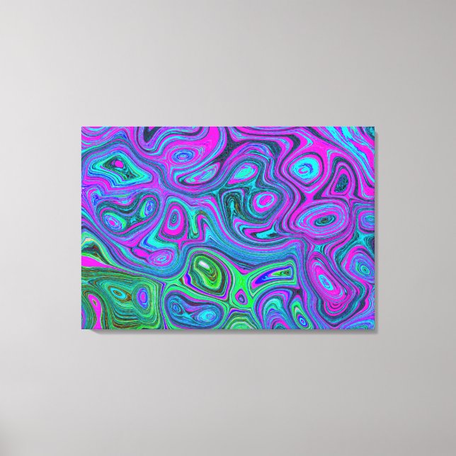 Lienzo Magenta desangrada y Groovy verde limón Resumen de (Anverso)