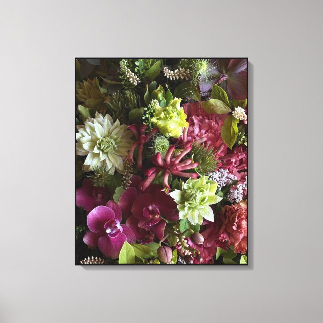 Lienzo Magenta Orchid Botanical Art (Anverso)