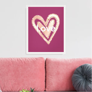 Lienzo Magenta Rubor Pink Heart