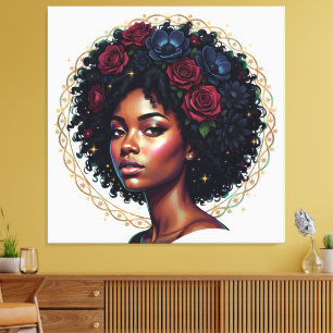 Lienzo Magia de Chica Negra Afro Diva