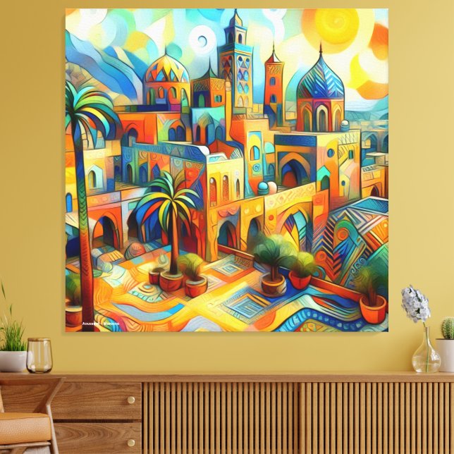Lienzo Mágica Marroquí en Arte: Aousserd (Insitu (Sala de estar))