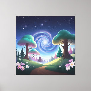 Lienzo Magical Forest Gateway: Galaxia Swirling
