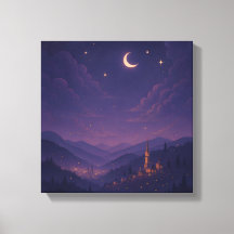 Magical Moonlit Village Nightscape