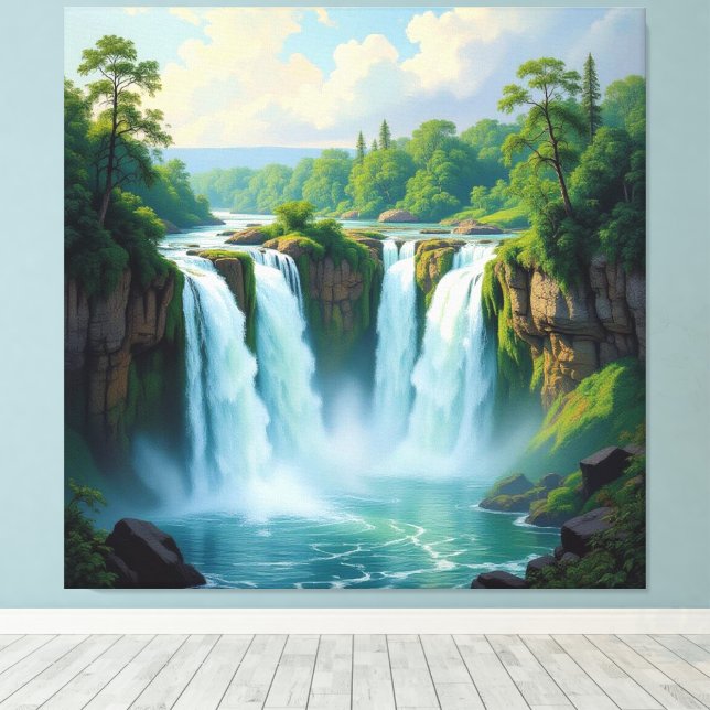 Lienzo Magie des Wasserfalls (Insitu (piso de madera))