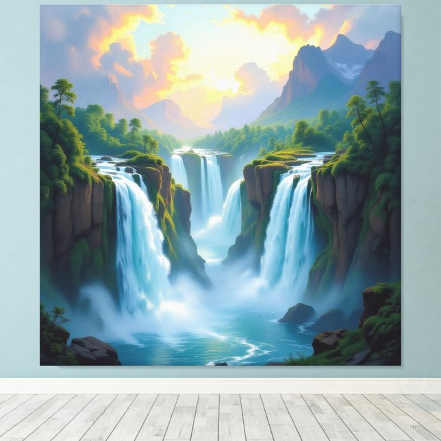 Lienzo Magie des Wasserfalls (Insitu (piso de madera))