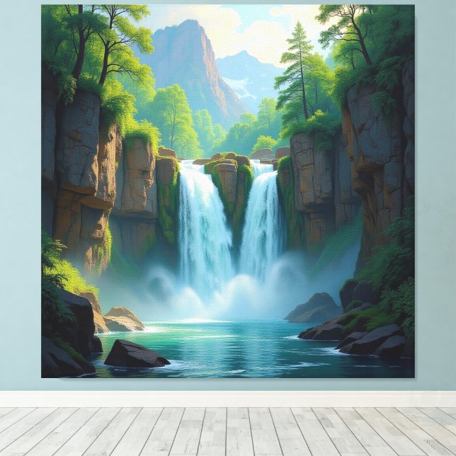 Lienzo Magie des Wasserfalls (Insitu (piso de madera))