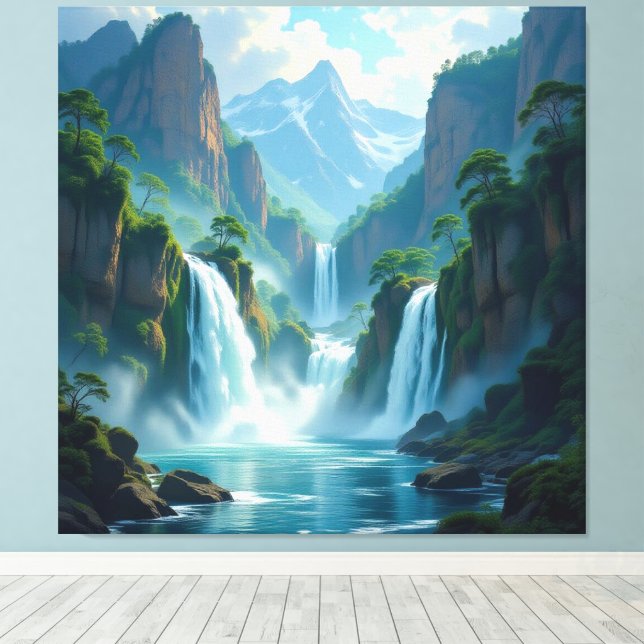 Lienzo Magie des Wasserfalls (Insitu (piso de madera))