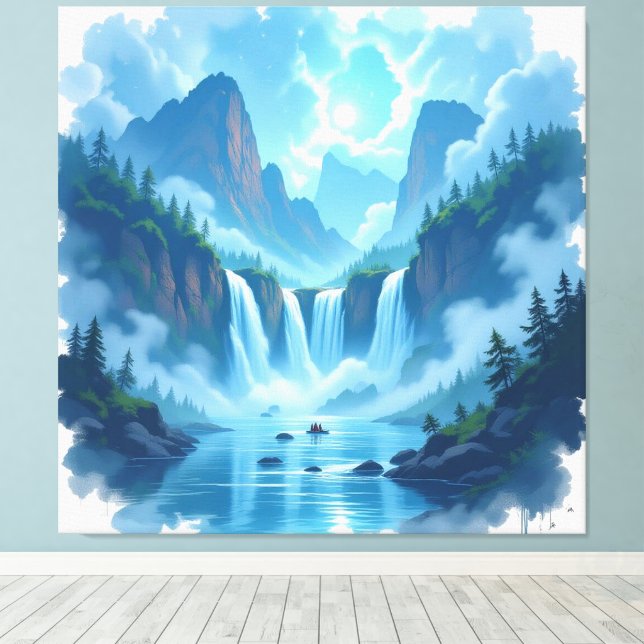 Lienzo Magie des Wasserfalls (Insitu (piso de madera))