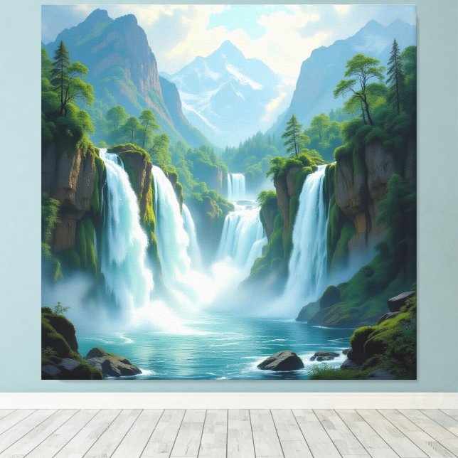 Lienzo Magie des Wasserfalls (Insitu (piso de madera))