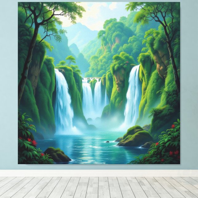 Lienzo Magie des Wasserfalls (Insitu (piso de madera))