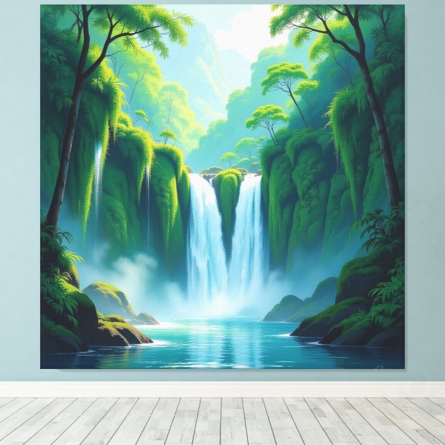Lienzo Magie des Wasserfalls (Insitu (piso de madera))