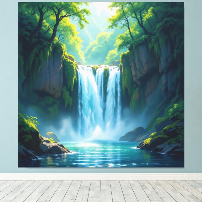 Lienzo Magie des Wasserfalls (Insitu (piso de madera))