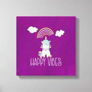 Lienzo Magnífica tipografía con vibración de arcoiris y u