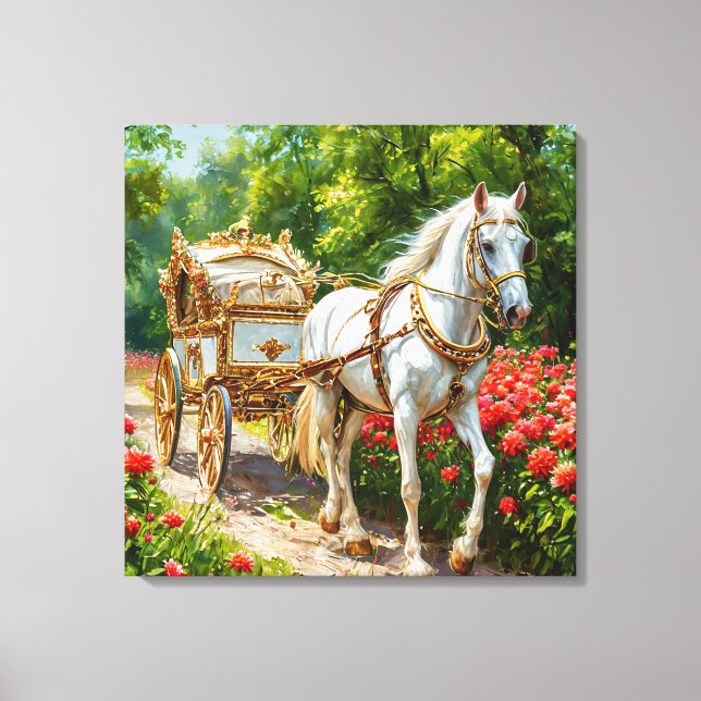 Lienzo Magnifico Caballo y Carruaje (Anverso)
