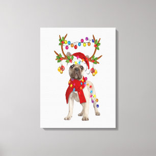 Lienzo Magnífico regalo de Navidades de renos de Bulldog