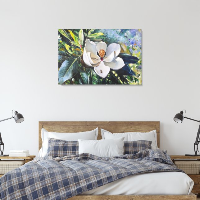 Lienzo Magnolia Blossom Oil Painting of Nature’s Harmony (Insitu(Dormitorio))