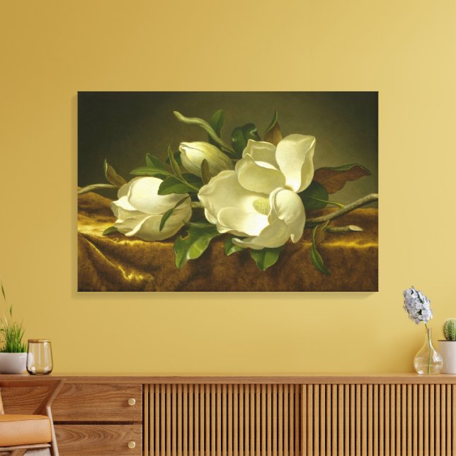 Lienzo Magnolias on Gold Velvet Cloth by MJ Heade (Insitu (Sala de estar))