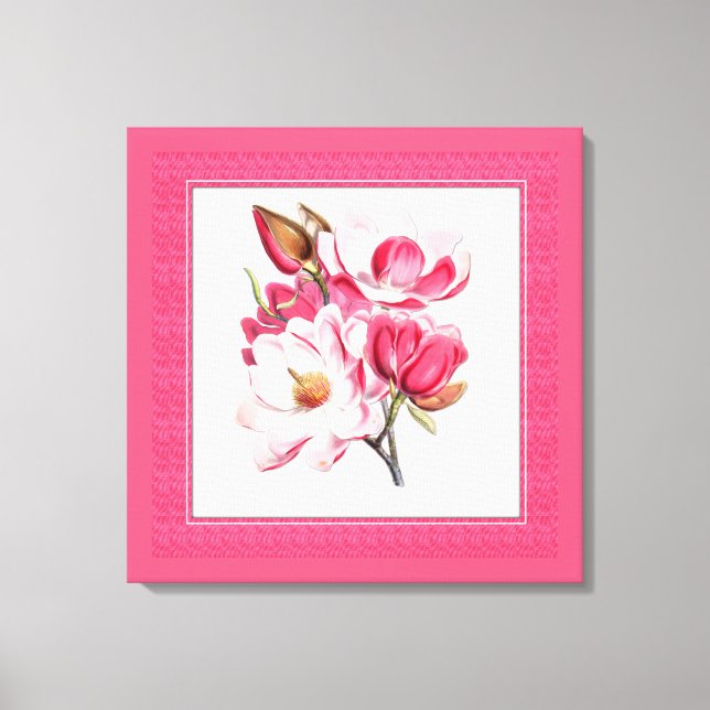 Lienzo Magnolias rosadas elegantes (Anverso)