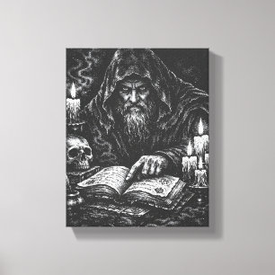 Lienzo Mago estudiando el grimorio — por BurnsInHell