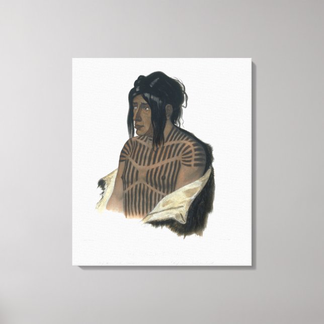 Lienzo Mahsette-Kuiuab, jefe de los indios cree, plato (Anverso)