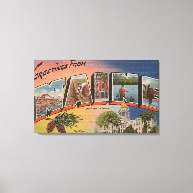 Lienzo Maine (Capital estatal/Flor)Letra grande (Anverso)