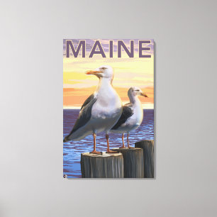 Lienzo MaineSea Gulls escena
