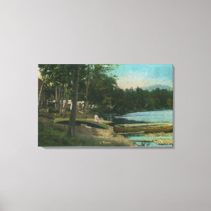 Lienzo MaineView de una mujer en una canoa por la orilla