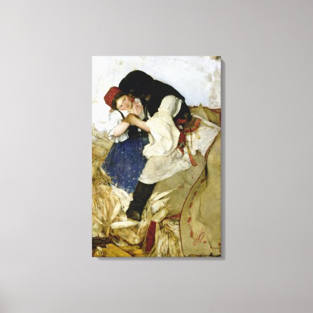 Lienzo Maíz Husking, 1885 (Anverso)