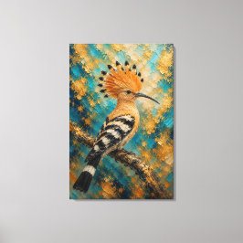 Lienzo Majestad de Abubilla Dorada – Ave de Impasto de Lu