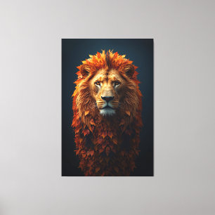 Lienzo Majestad de Otoño – León Regio con Melena de Otoño