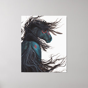 Lienzo Majestic Black Horse Friesian Canvas Print Bihrle