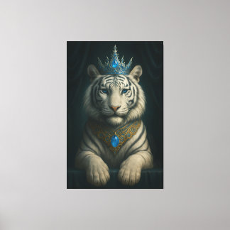 Lienzo Majestic Blue Crown Royal Tiger – Luxury Fine Art