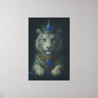 Lienzo Majestic Blue Crown Royal Tiger – Luxury Fine Art