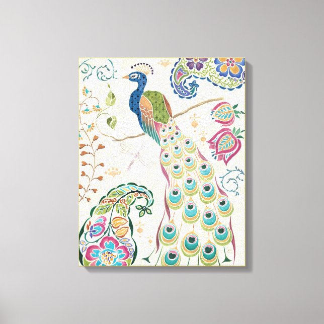 Lienzo Majestic Blue Peacock (Anverso)