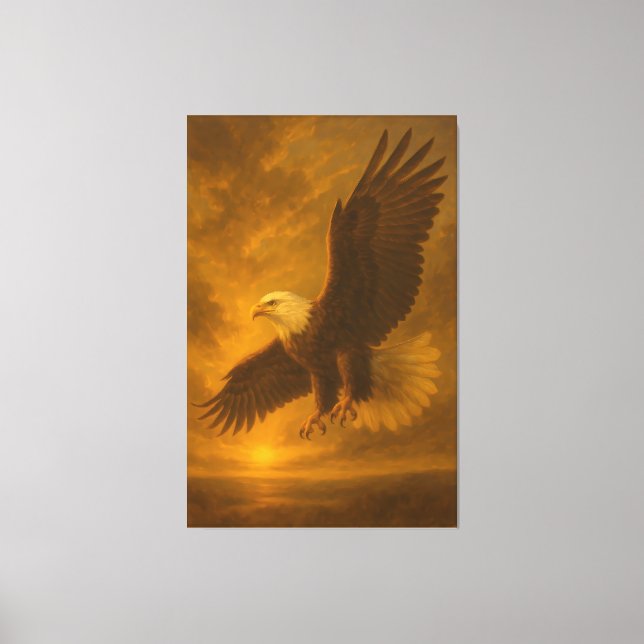 Lienzo Majestic Eagle in Golden Light – Fine Art Wildlife (Anverso)