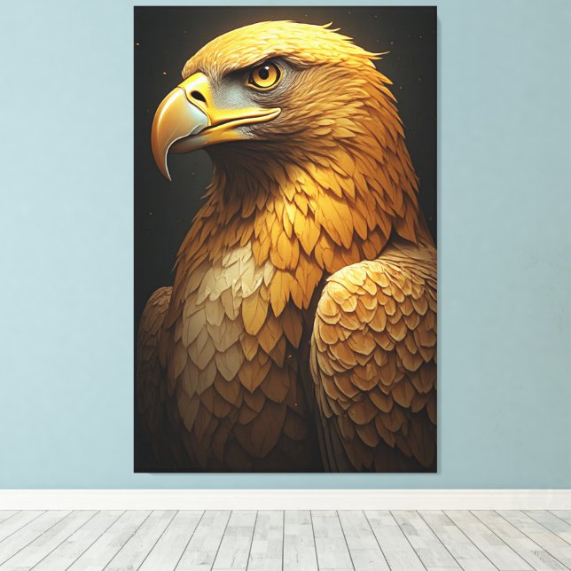 Lienzo Majestic Golden Eagle Portrait  (Insitu (piso de madera))