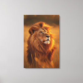 Lienzo Majestic Golden Lion at Sunset – Canvas Wall Art