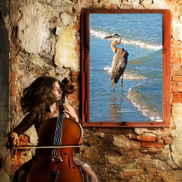 Lienzo Majestic Heron Bird Ocean Waves Florida Estados Un