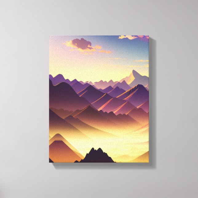 Lienzo Majestic Mountain Sunset (Anverso)