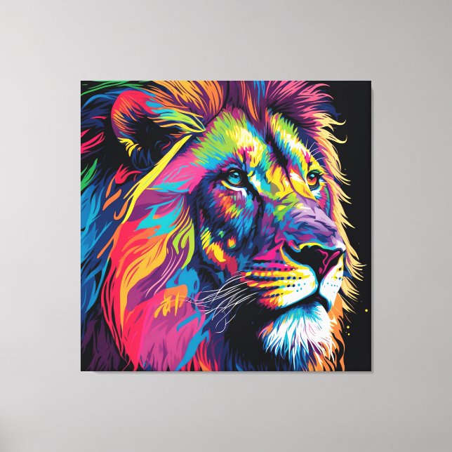 Lienzo Majestic Rainbow Lion (Anverso)
