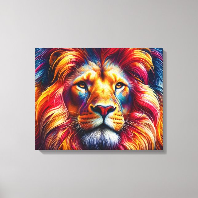 Lienzo Majestic Rainbow Lion (Anverso)