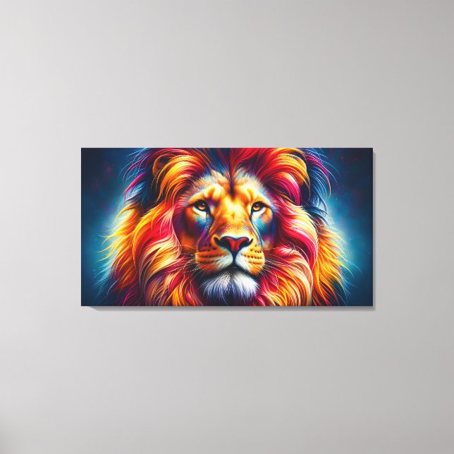 Lienzo Majestic Rainbow Lion (Anverso)