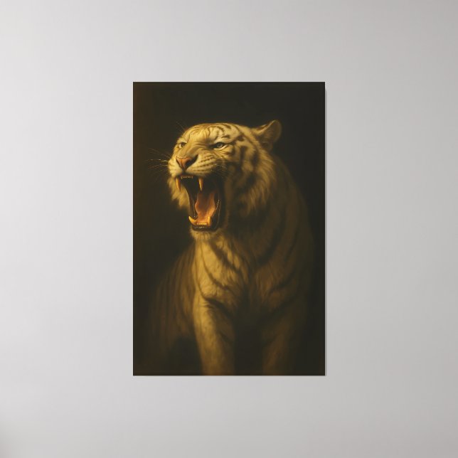 Lienzo Majestic Roaring White Tiger – Fine Art Premium Ca (Anverso)