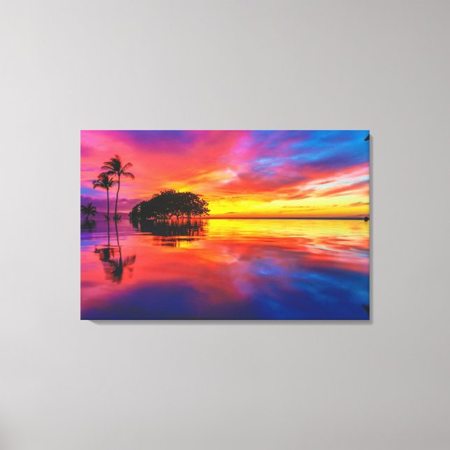 Lienzo Majestic Sunset | Wailea Beach, Maui, Hawaii (Anverso)
