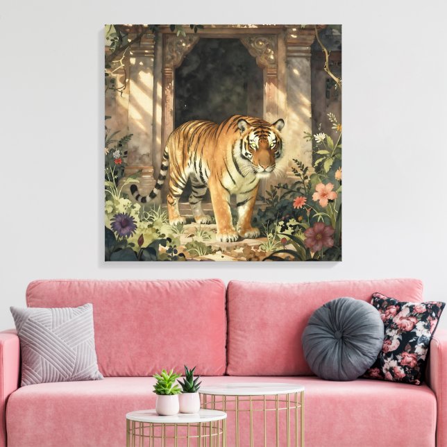 Lienzo Majestic Tiger Walking through Ancient Dunes (Insitu (Sala de estar))