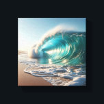 Lienzo Majestic Turquoise Wave Crashing Against Dramatic<br><div class="desc">A powerful and awe-inspiring digital landscape featuring a massive turquoise wave breaking against dark, jagged mountain cliffs. The intense spray of the sea foam and the high-contrast lighting evoke a sense of raw natural beauty and cinematic drama. Perfect for large-scale wall art, modern coastal interiors, or as a striking focal...</div>