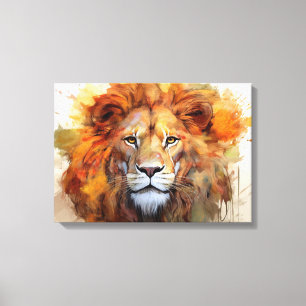Lienzo Majestic Watercolor Lion