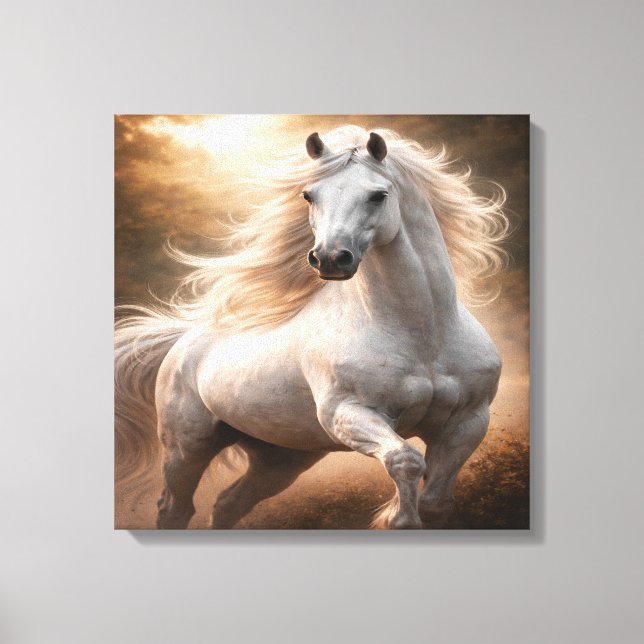 Lienzo Majestic White Horse (Anverso)
