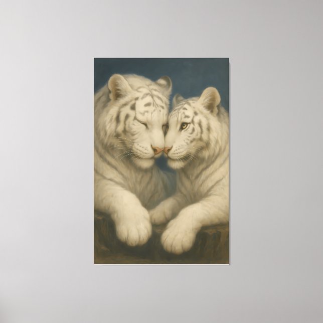 Lienzo Majestic White Tiger Couple – Emotional Fine Art  (Anverso)
